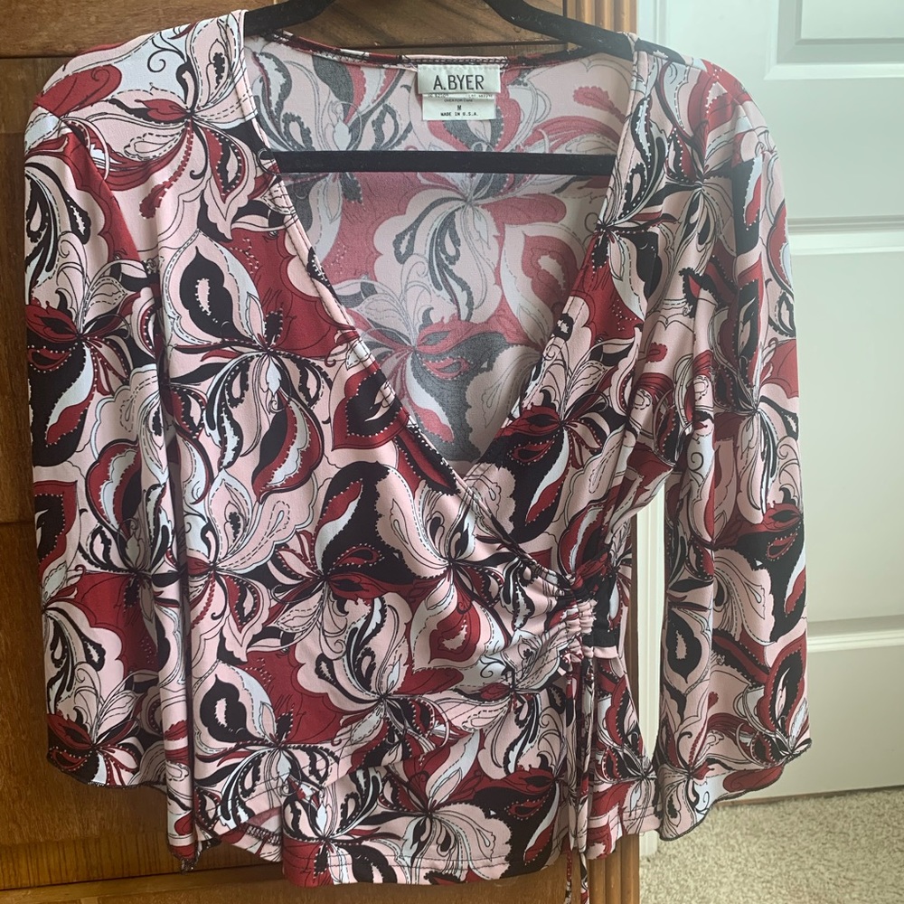 Vintage Floral Tie Blouse